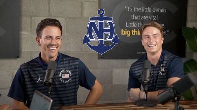Newport Harbor baseball Coach Josh Lee, Lucas Perez, Ryan Williams, and Wyatt Gahm